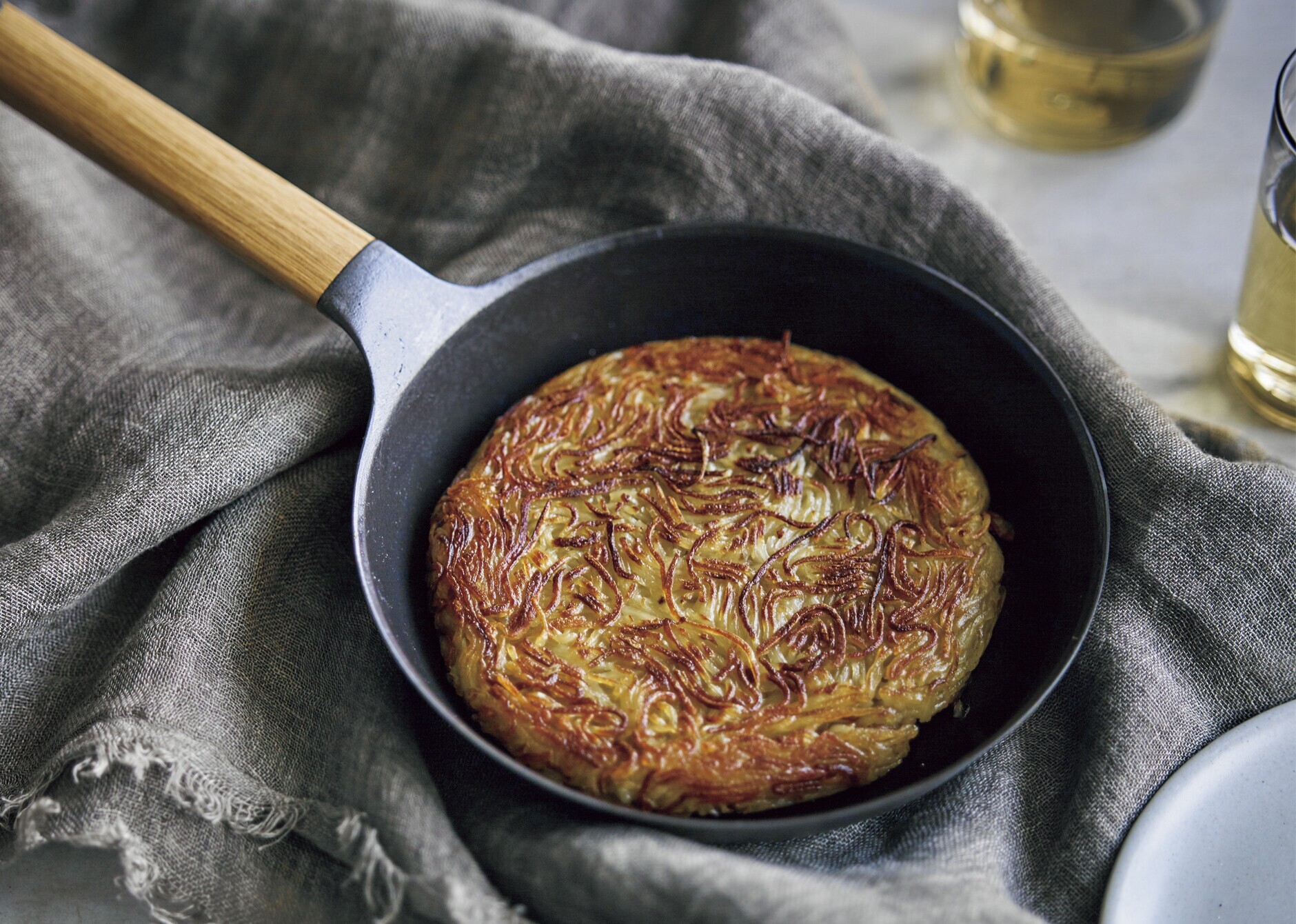 フライパン 20cm 【ガラスリッドセット】[ウォールナット