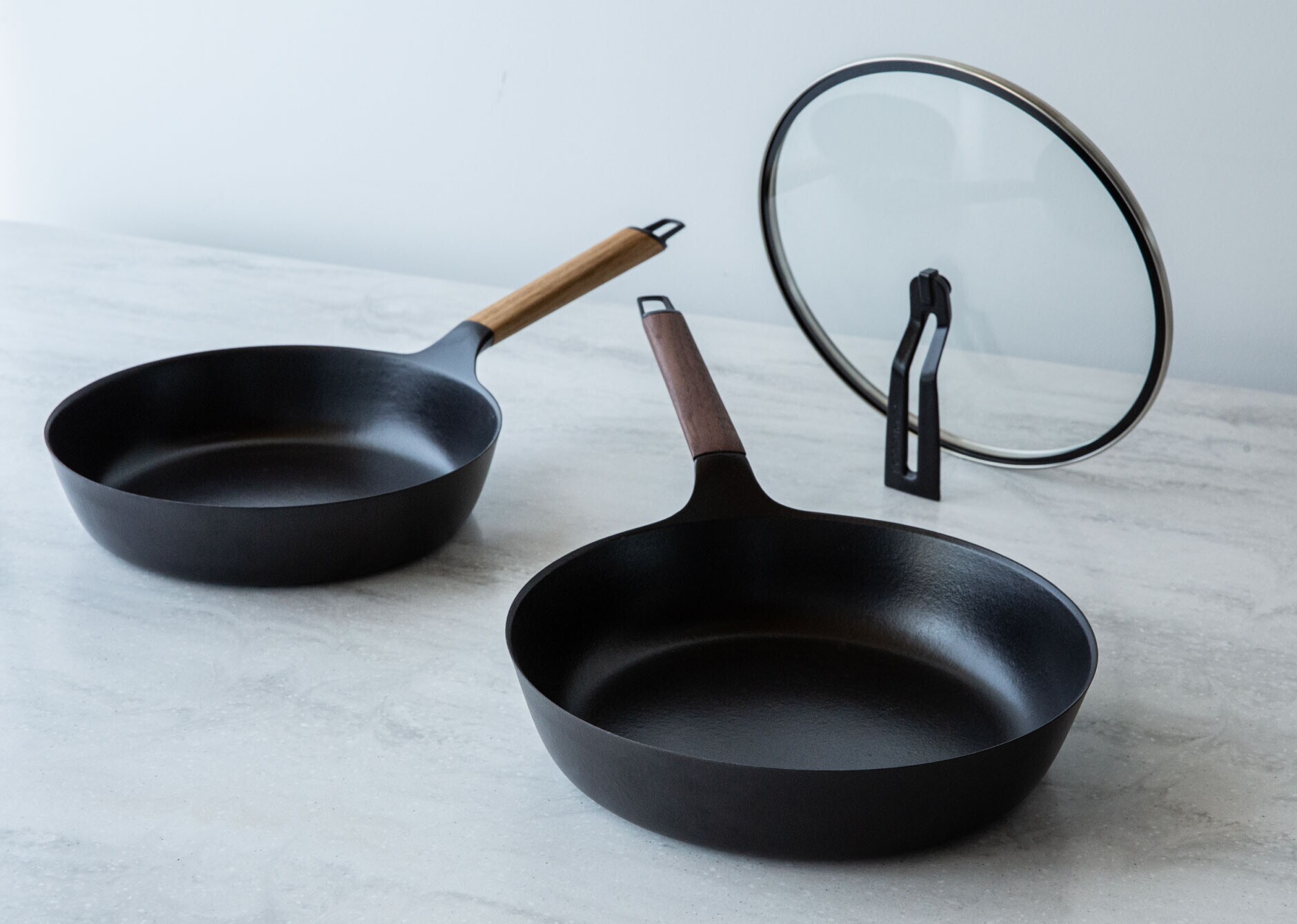 フライパン 28cm DEEP 【ガラスリッドセット】[オーク