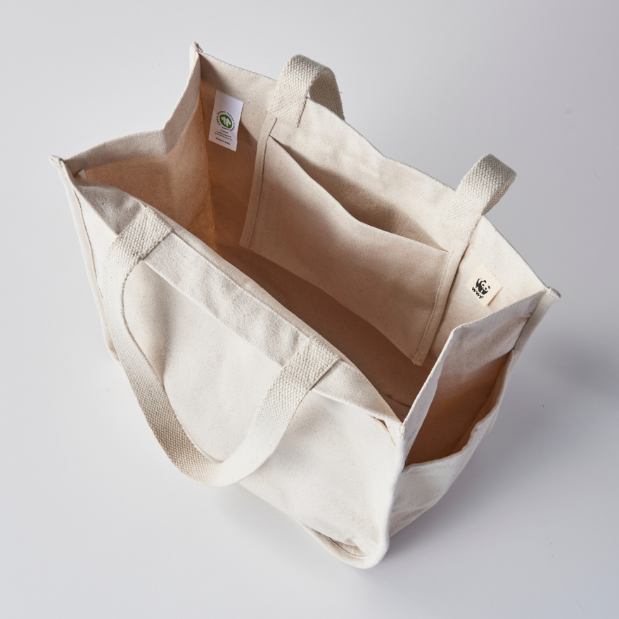 クラシカルパンダ 4ポケッツ パイピングトート GOTS認証 – WWFジャパン