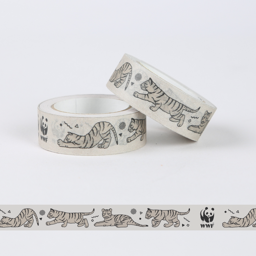 マスキングテープ 2巻セット のびのびタイガー 森林認証 – WWFジャパン