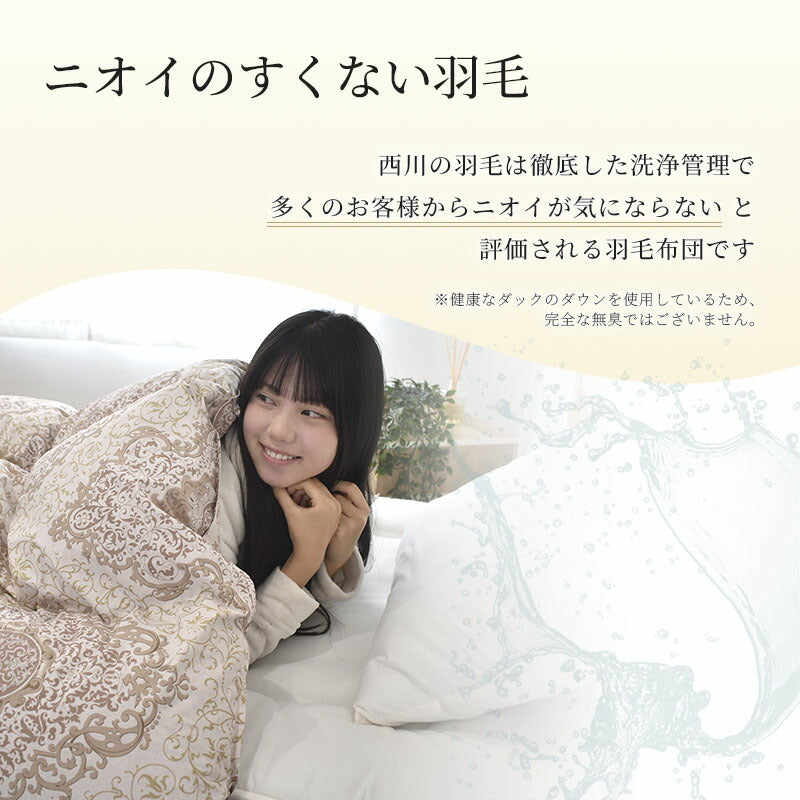 西川 マザーグース93％ ハンガリー産 羽毛布団 高品質 ダウンパワー