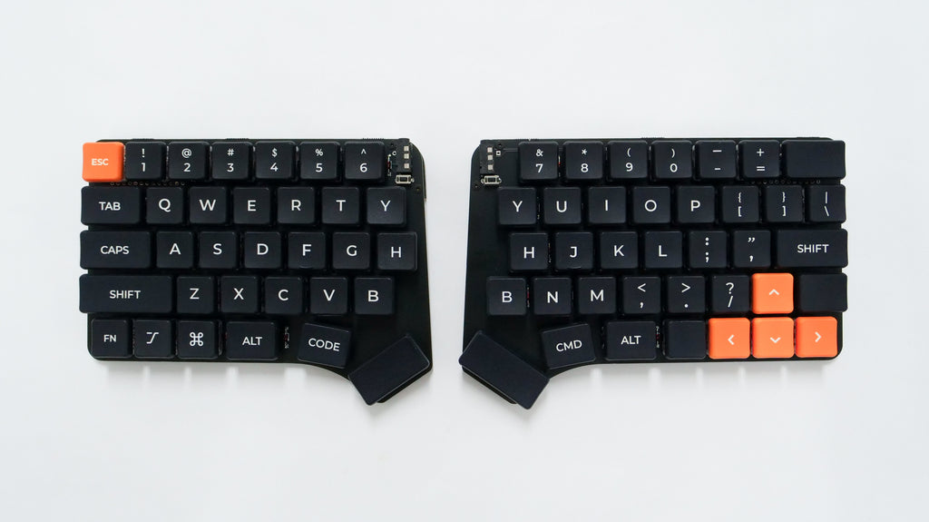 自作キーボードキット KUKEY42 ブラック&シルバー Ergo42” – 56キー