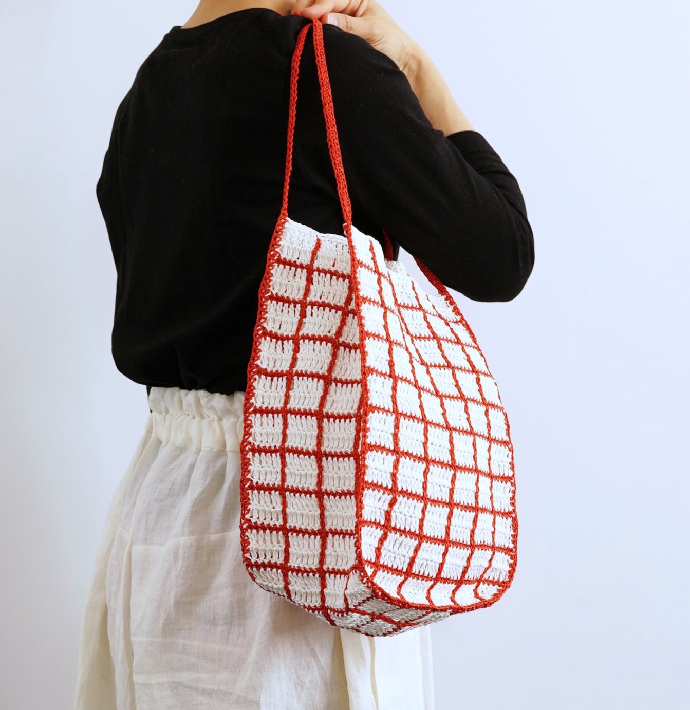 横田ボタン店 / チェック柄のトートバッグ・キット（ササワシ）