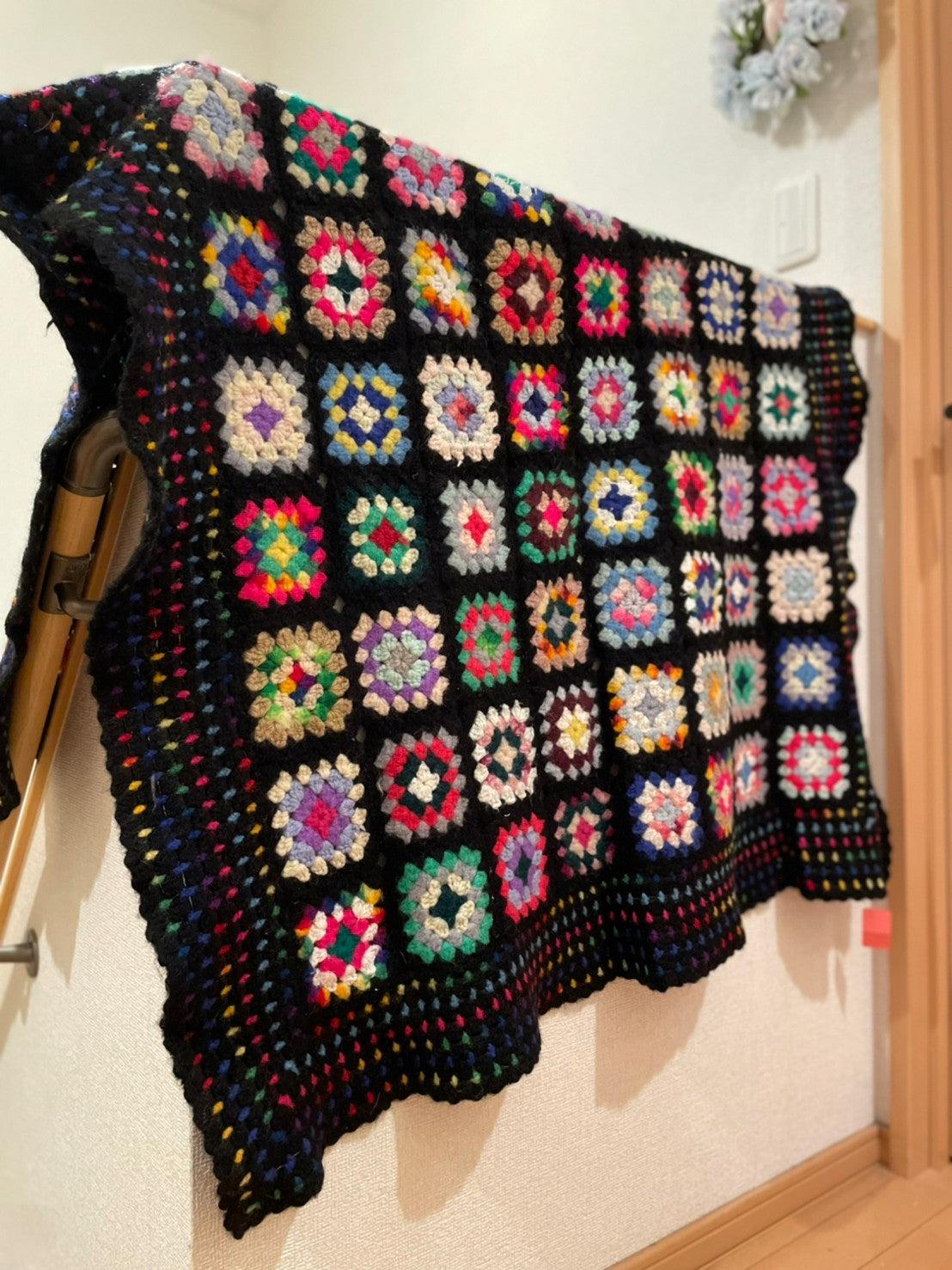 USA vintage】グラニーブランケット ベッドカバー ソファーカバー