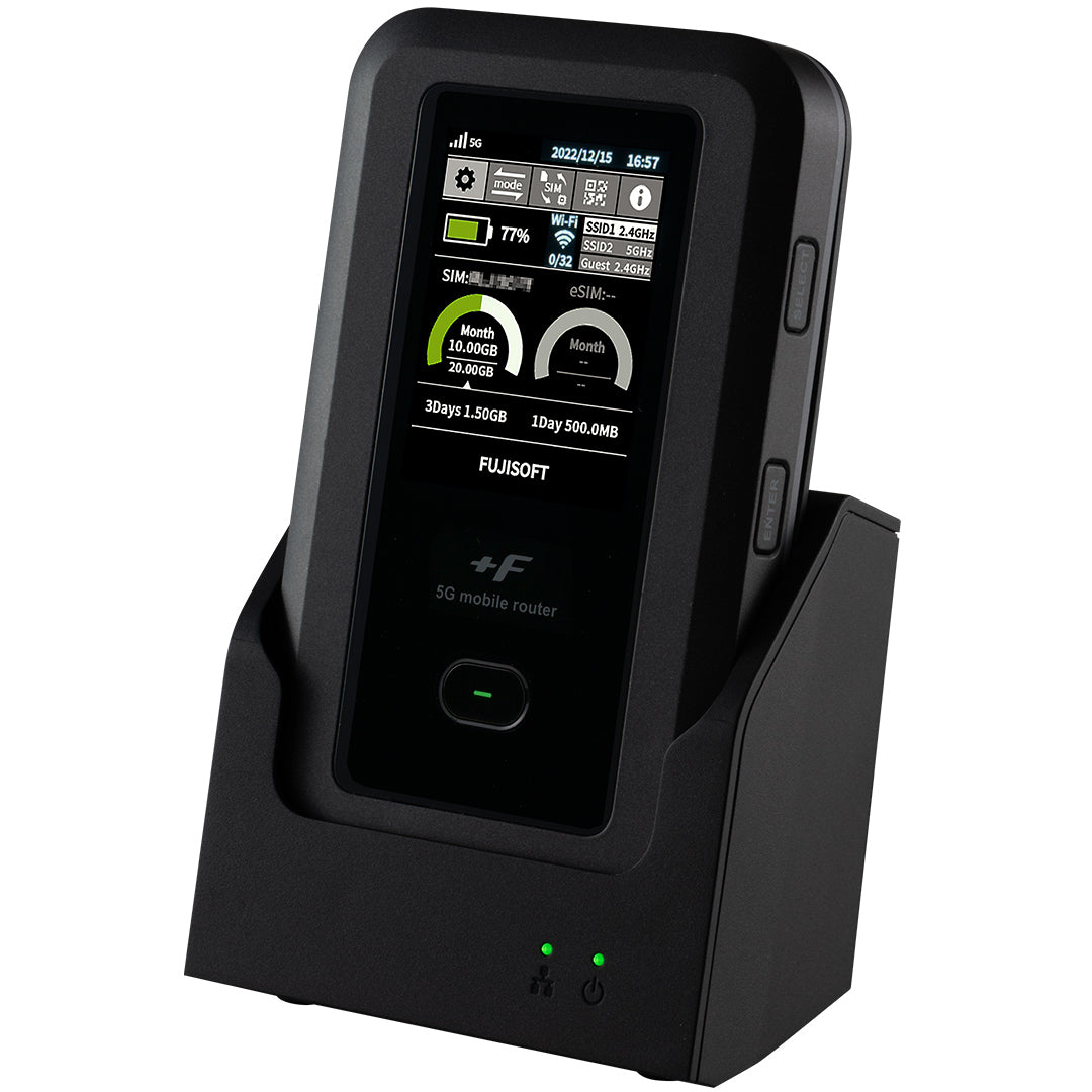 モバイルルーター +F FS050W + 充電/LANステーション セット