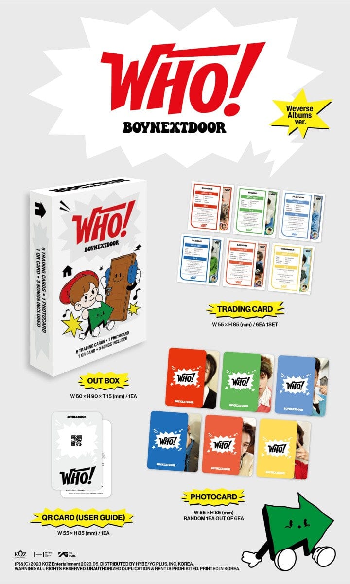 BOYNEXTDOOR - 1ST SINGLE 'WHO!' (WEVERSE ALBUMS Ver.) – Kawaii Gifts