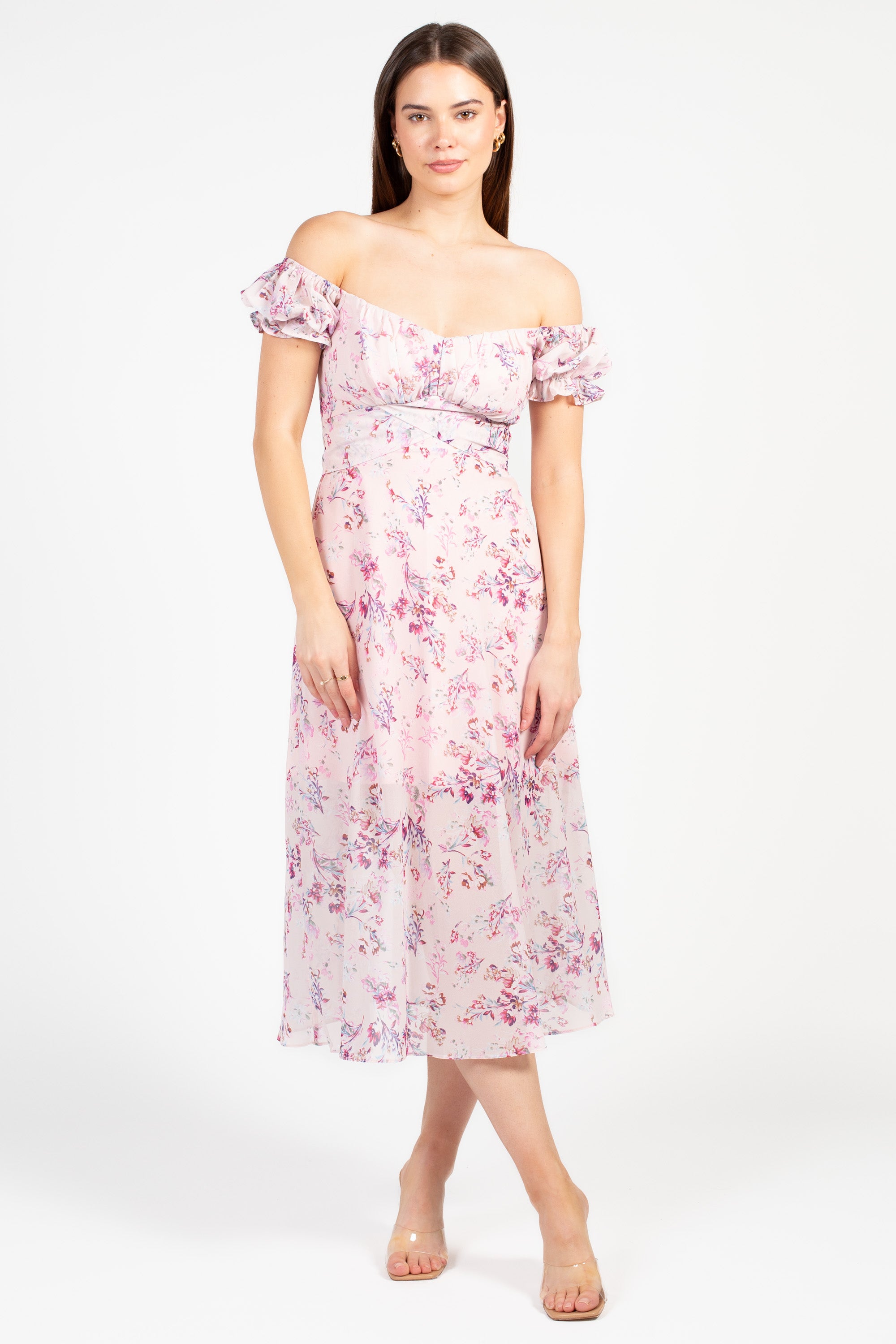 Cleo Floral Midi Dress – honey