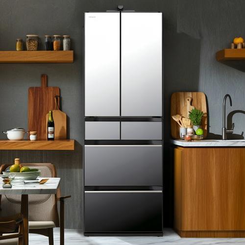 日立 6ドア 冷蔵庫 フレンチドア 冷蔵庫カメラ R-HXCC54X X クリスタル