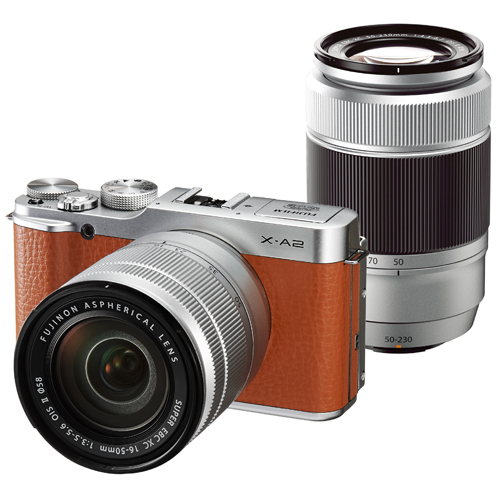 フジフイルム(FUJIFILM) ミラーレス一眼 X-A2 Wｽﾞｰﾑｷｯﾄ ﾌﾞﾗｳﾝ【1630万
