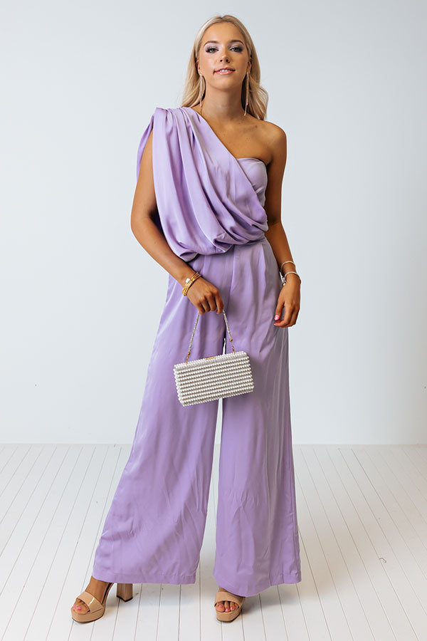 House In The Hills One Shoulder Jumpsuit In Lavender – Impressions