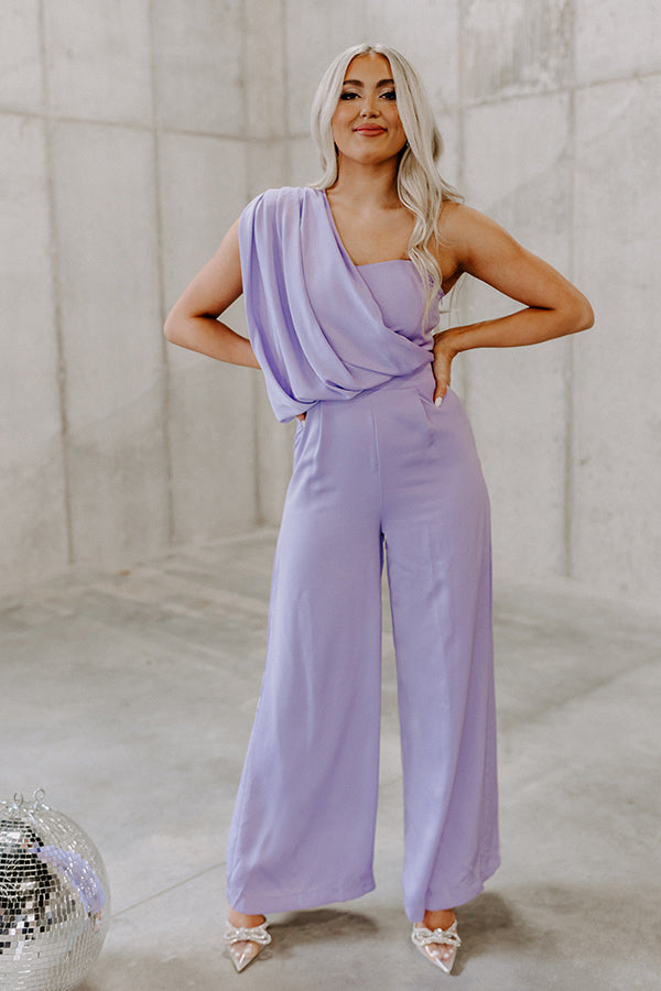 House In The Hills One Shoulder Jumpsuit In Lavender – Impressions