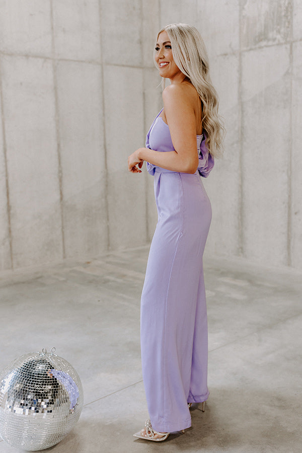 House In The Hills One Shoulder Jumpsuit In Lavender – Impressions