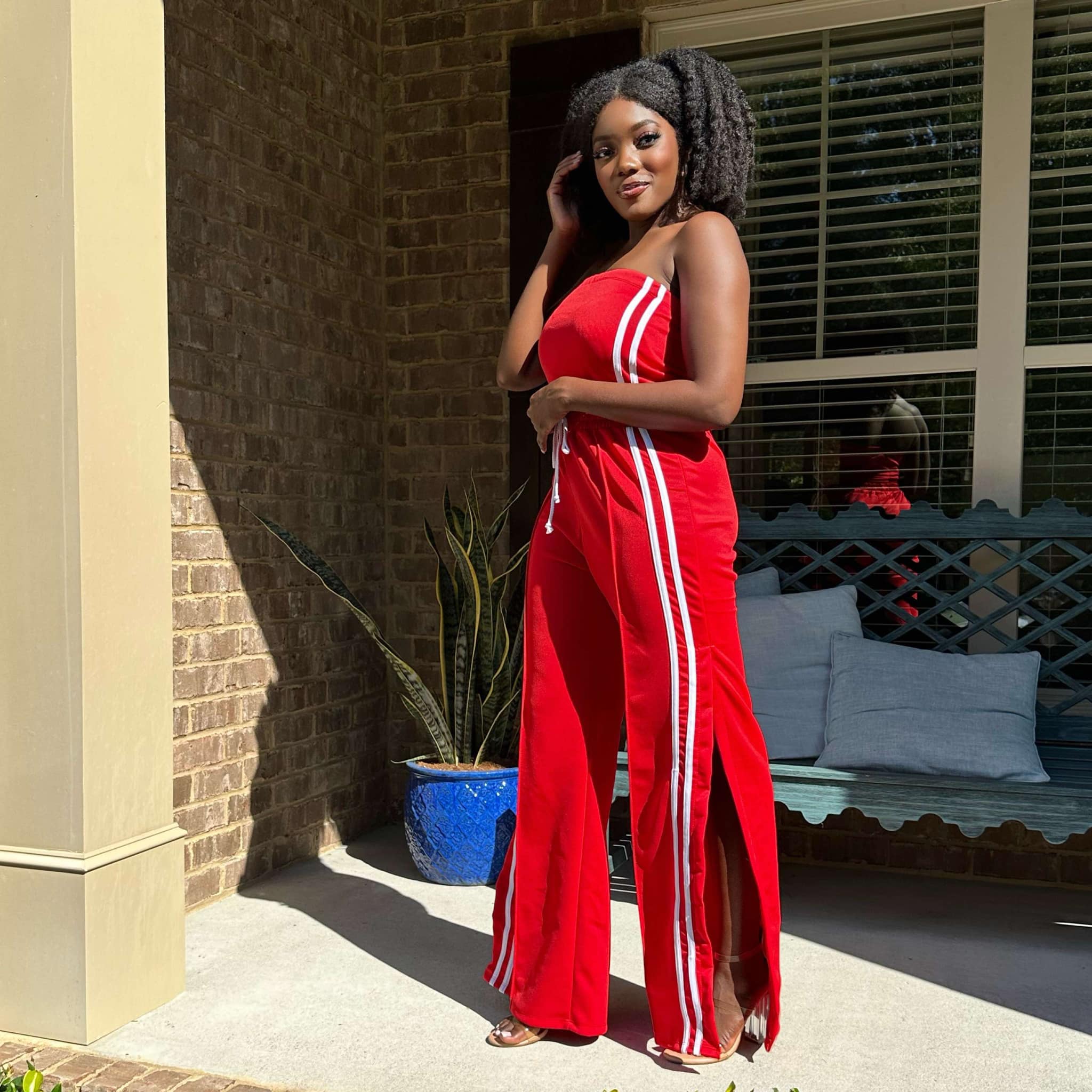 Solid Side Stripe Jumpsuit - Jay Simone