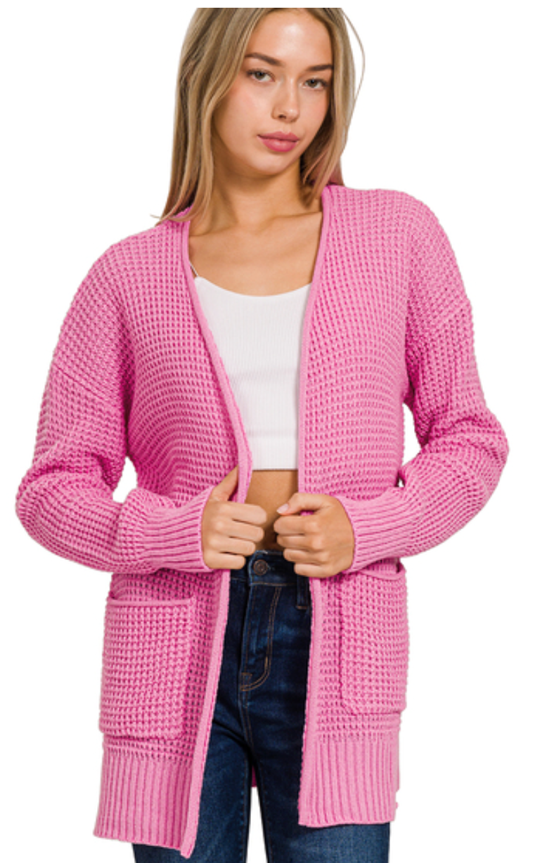 Waffle Open Cadigan – Southern Gyp Boutique