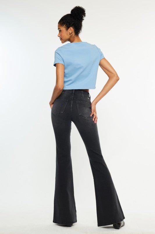 KANCAN Marcy Ultra High Rise Black Flare Jeans Simply Me Boutique