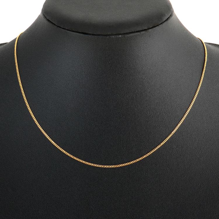 純金 シングルV字カット喜平チェーンネックレス／造幣局検定マーク入り