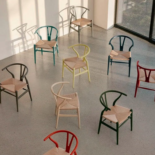 CH24 Yチェア ビーチ材/ノースシー (ソフト塗装)/ブラックペーパー