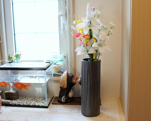 信楽焼 花瓶 黒 ゆらぎ おしゃれ 一輪挿し 花入 陶器 花びん 花器