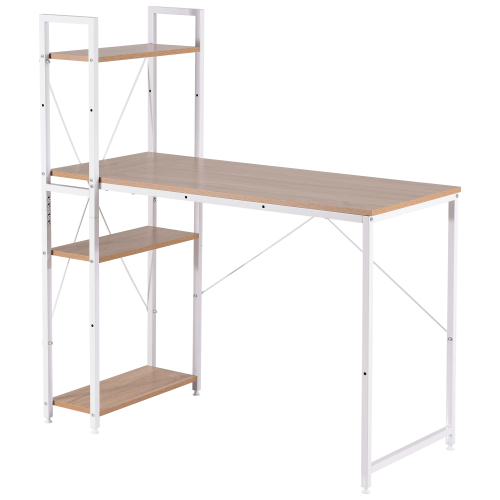 BTM 【ハイタイプ一体型】パソコンデスク 一体型 木製 書斎デスク 学習