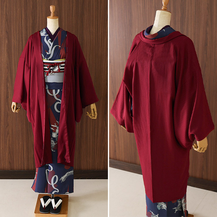 洗える着物] 撫松庵 袷 きもの 猫ロック (104-123-001 79 ネイビー