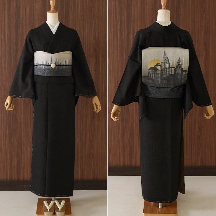 洗える 着物] 小紋 着物 袷 小花ペイズリー ダークブラウン 焦げ茶 JMA