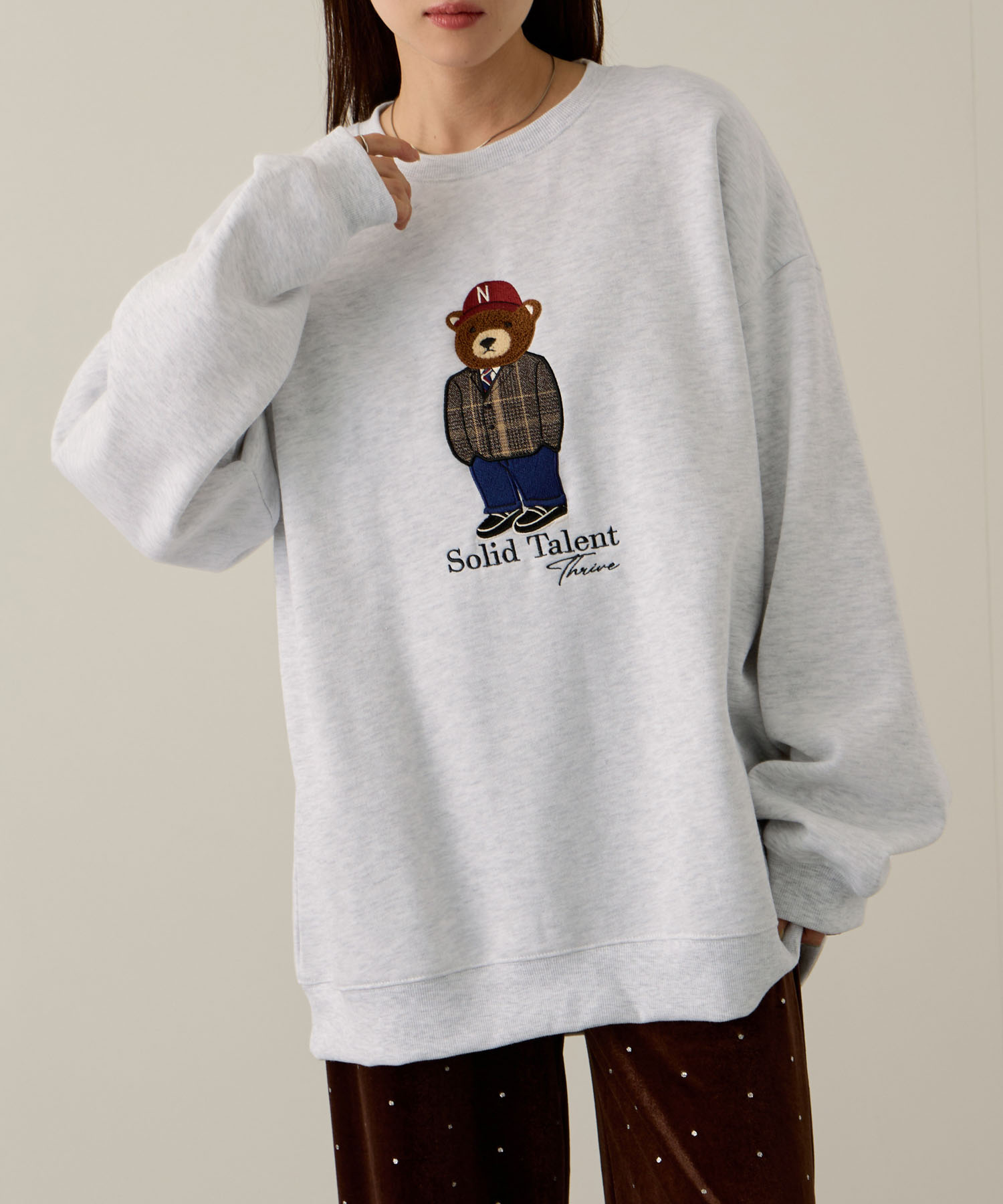 Quash（クアッシュ） 裏起毛 トレーナー メンズ 暖かい ベアー クマ