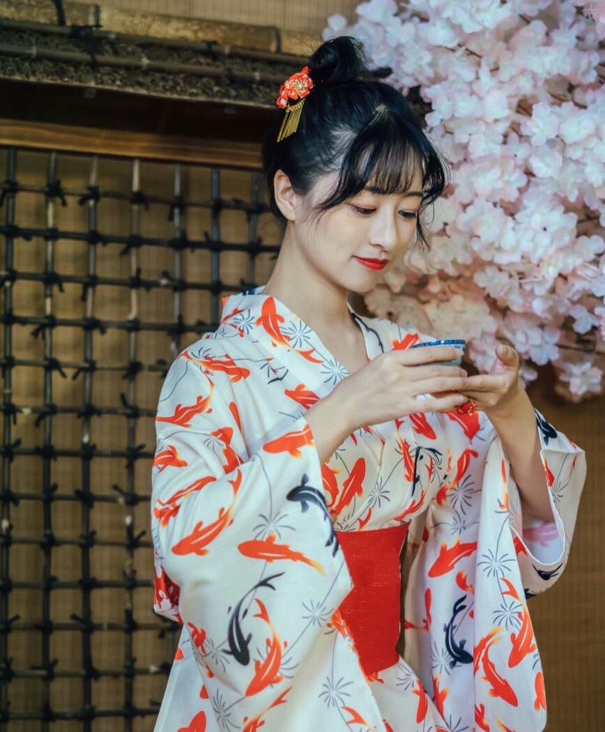 浴衣 金魚 セット レディース 大人 金魚柄 赤金魚 大きサイズ 古典柄