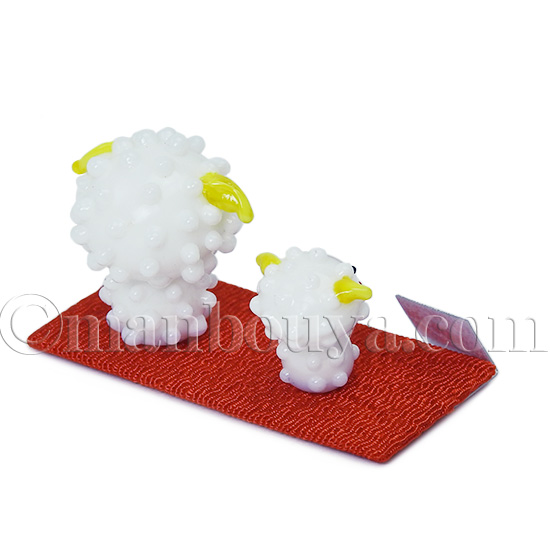 干支の置物 未 ひつじ ガラス細工 ミニチュア 雑貨 正月飾り 十二支