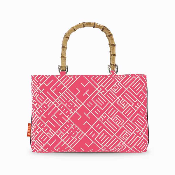 バンブー手提げバッグ 01 横型 手拭い 祭り小物 祭り用品 手提げバッグ