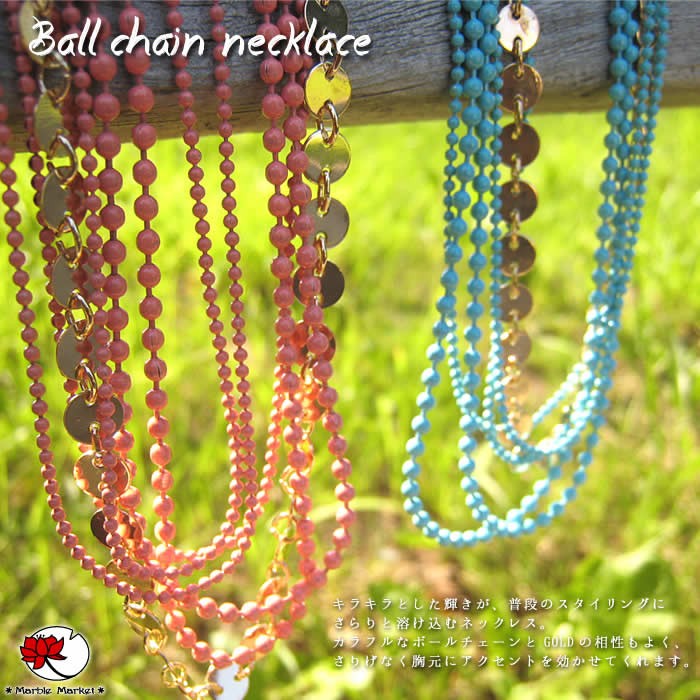 エスニック ネックレス ボールチェーン ファッション レディース