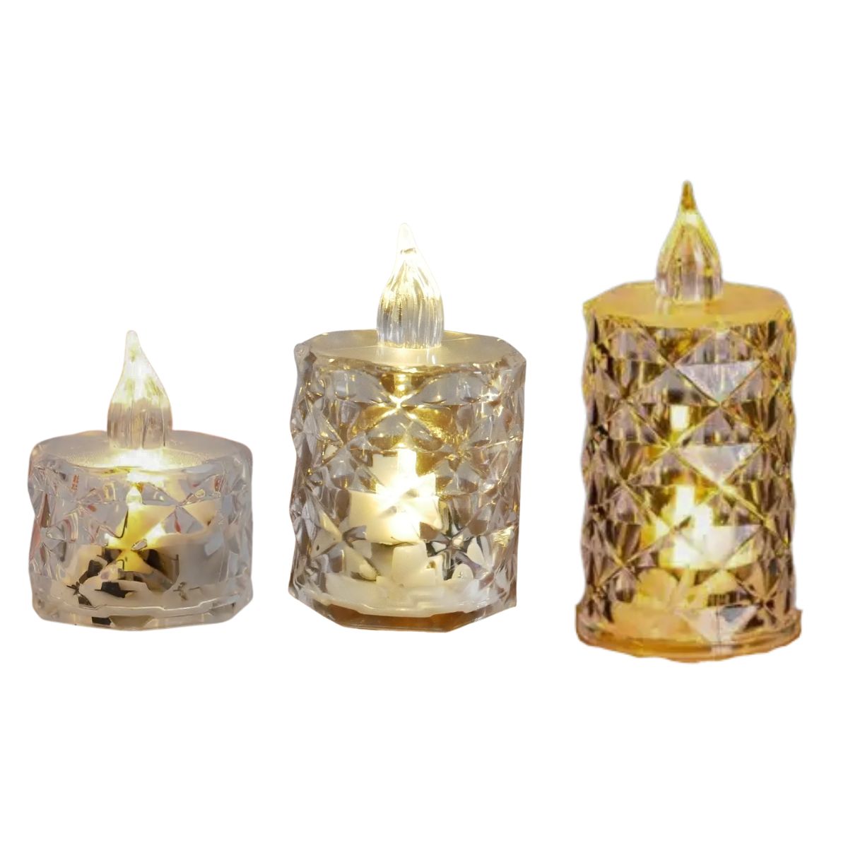 LEDキャンドル 3個セット ティーキャンドル 電池式 ライト 炎なし LED