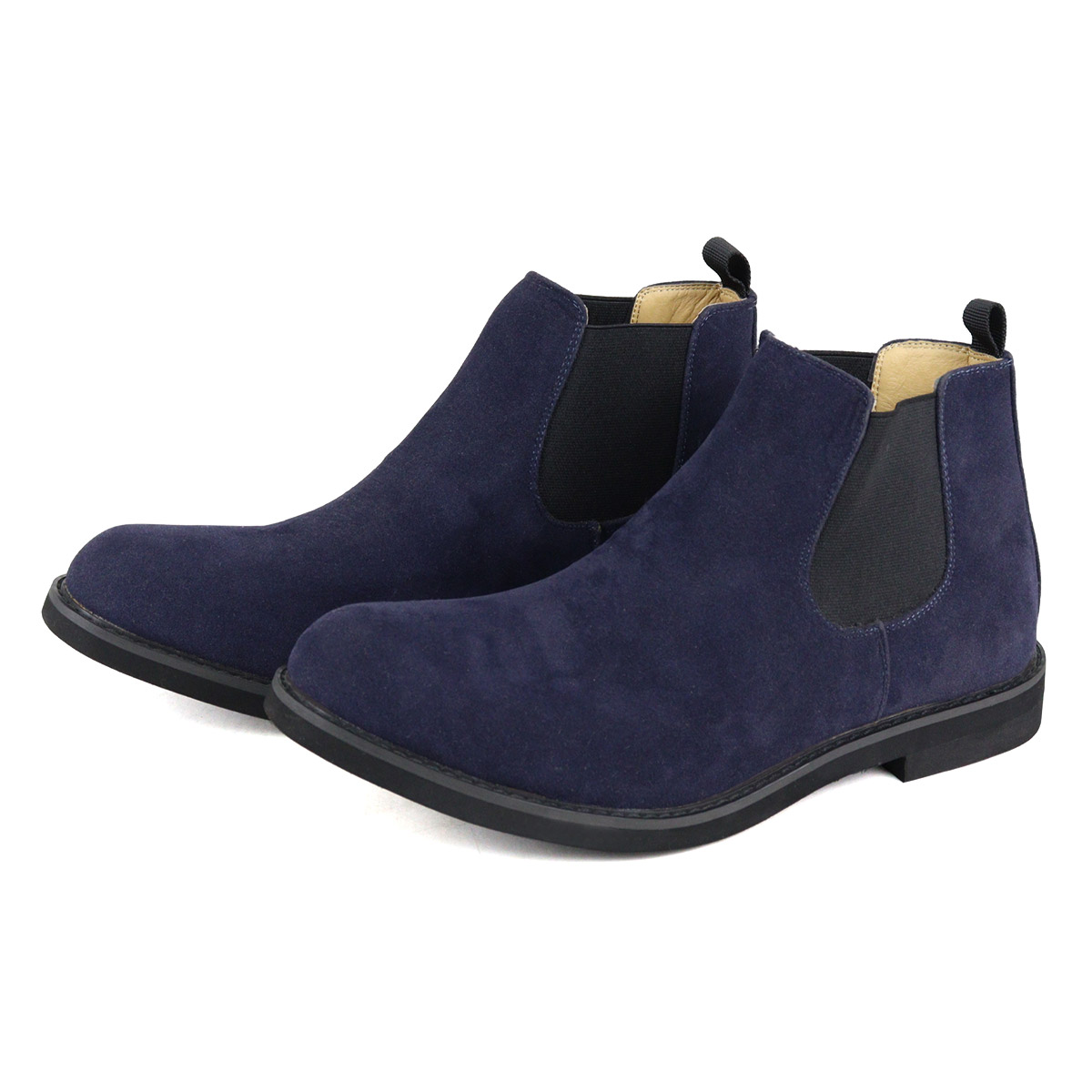 AAA+（サンエープラス） ブーツ メンズ ショート 黒 スエード