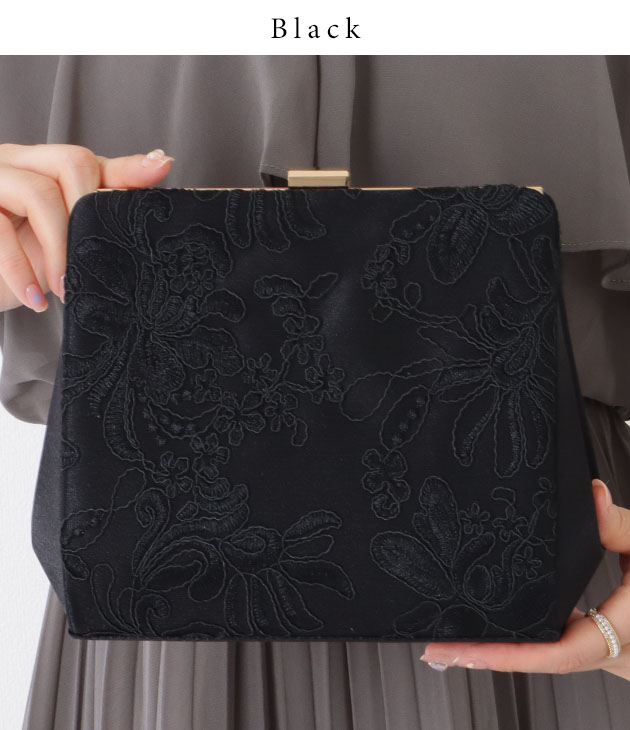 Lace Ladies（レースレディース） フラワー 刺繍 コンパクト クラッチ