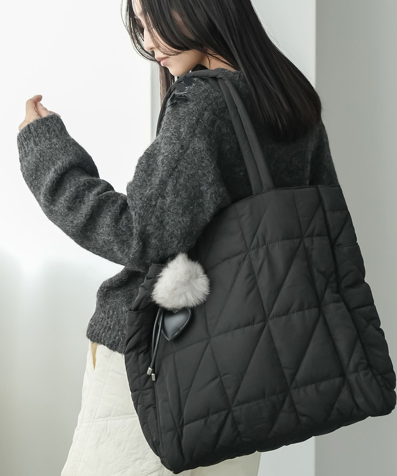 mili an deni（ミリアンデニ） 中綿キルティングトートバッグ