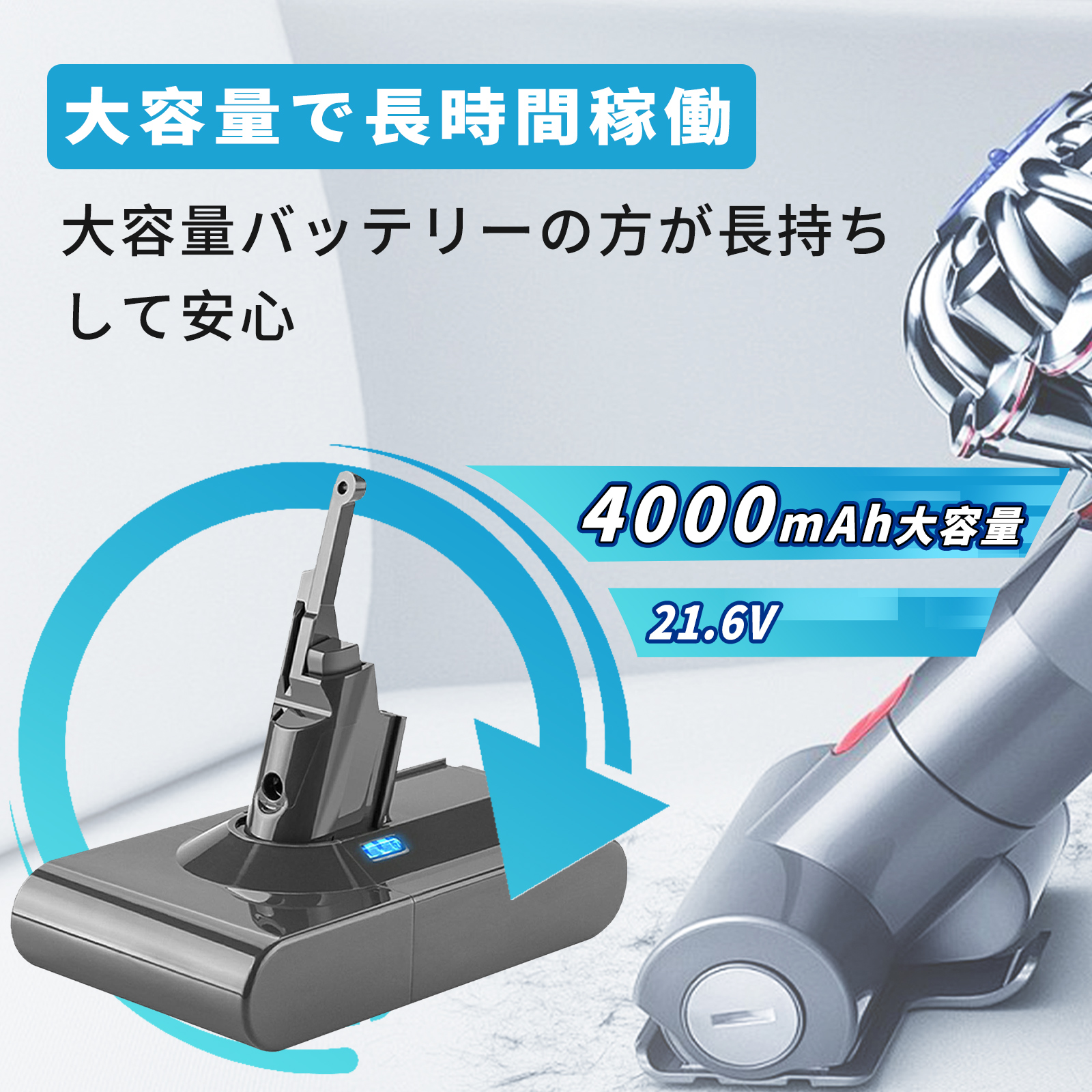 v8 ダイソン 215681 バッテリー 4000mAh 掃除機 互換 充電池 dyson