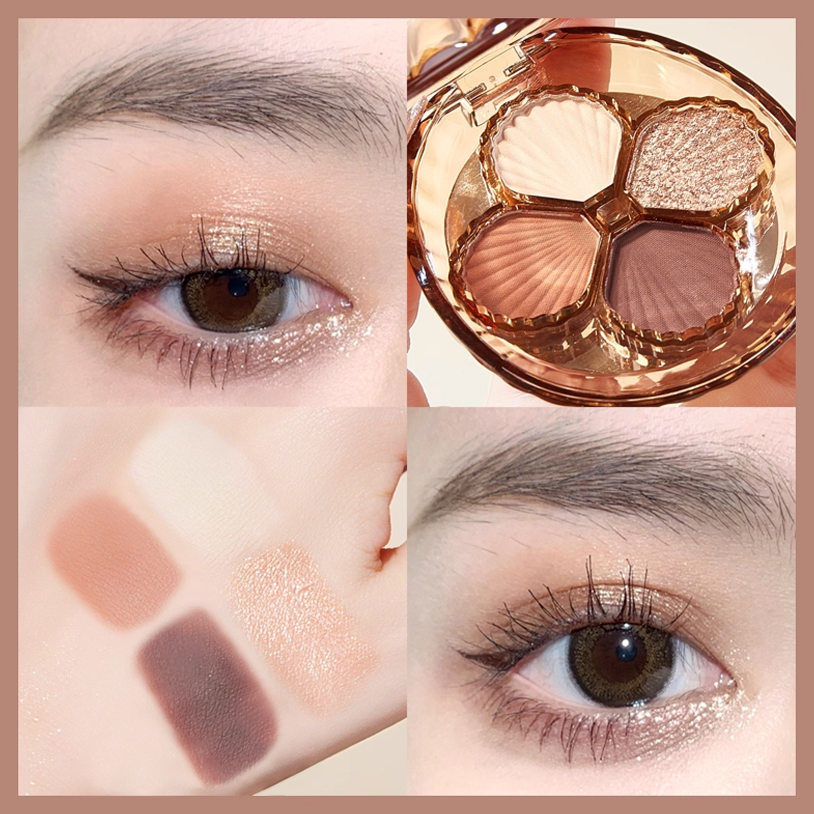 2# 4色のアイシャドウパレット、高発色で、持続力があり、粉飛びせず