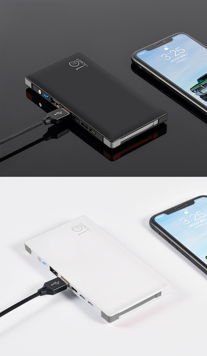 モバイルバッテリー 10000mAh ケーブル内蔵 急速充電 Type-C対応