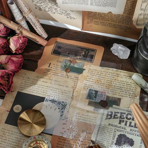 紙ものコラージュ 紙もの 紙モノ ジャンクジャーナル アートペーパー