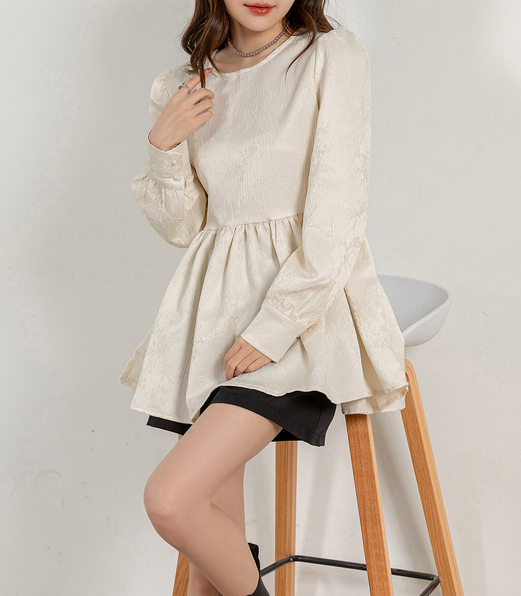 ペプラム トップス ブラウス フォーマル きれいめ レディース 長袖