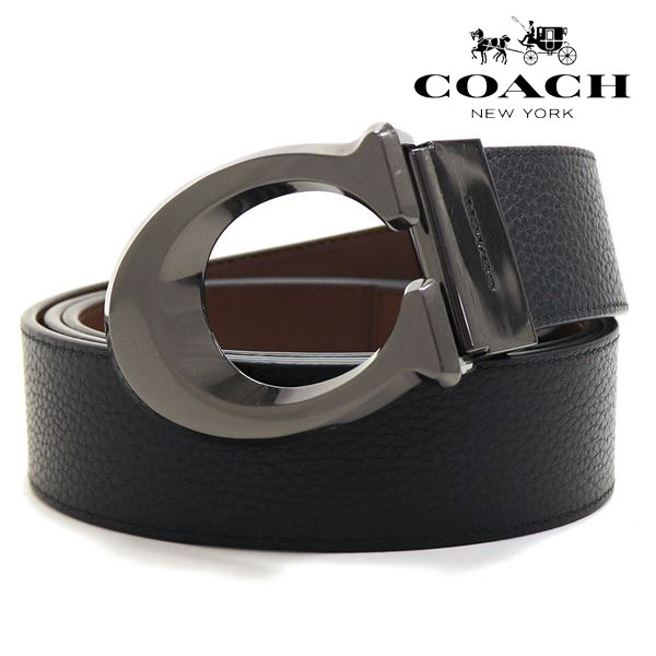 COACH（コーチ） ベルト メンズ COACH Belt リバーシブル仕様 ブラック