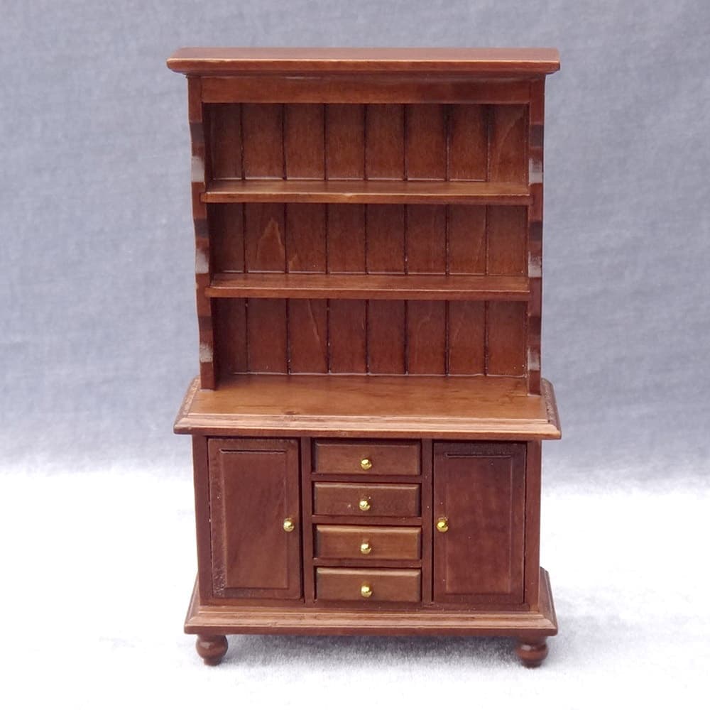 ミニチュア1/12 家具 ドールハウス 棚 茶色 ブラウン 食器棚 木製
