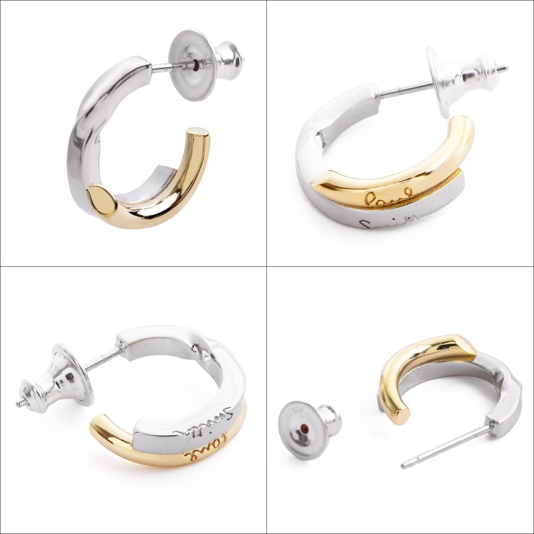 Paul Smith（ポール・スミス） Cropped Logo コンビメタル ピアス