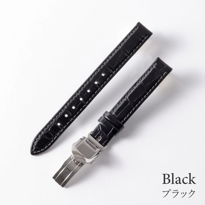 BAMBI（バンビ） 本革 撥水 Dバックル付き 時計ベルト 型押し 10mm