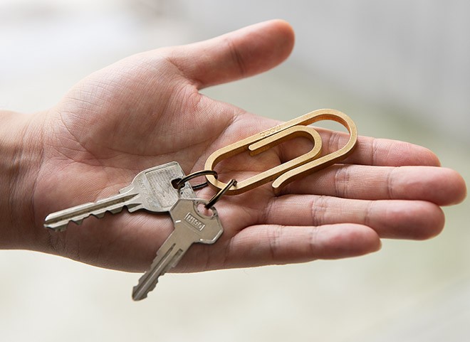 moca モカ クリップ型カラビナキーホルダー 鍵 日本製 ステンレス 真鍮