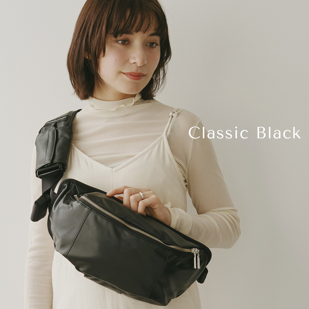 日本製 2way ヒップシート ショルダーバッグ ヴィーガンレザー