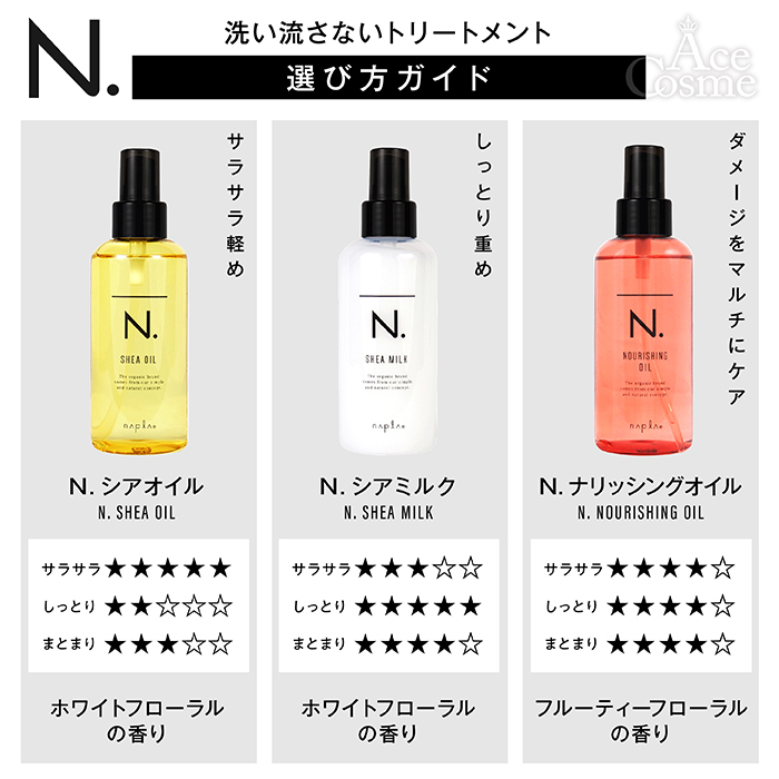 N. 選べる ナプラ エヌドット シアオイル150ml シアミルク150g