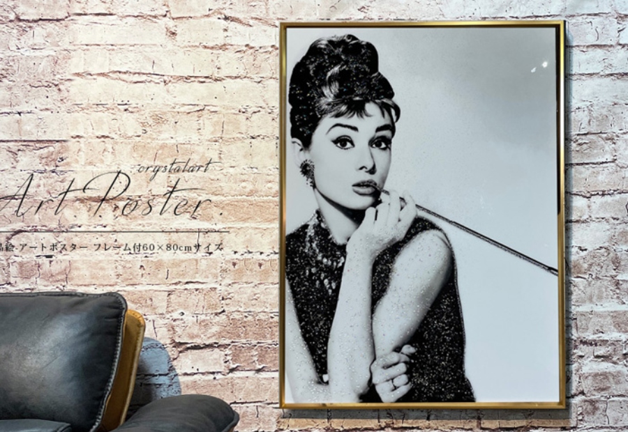 アートパネル 60×80 水晶絵調 KH30 オードリーヘップバーン 偉人 絵画