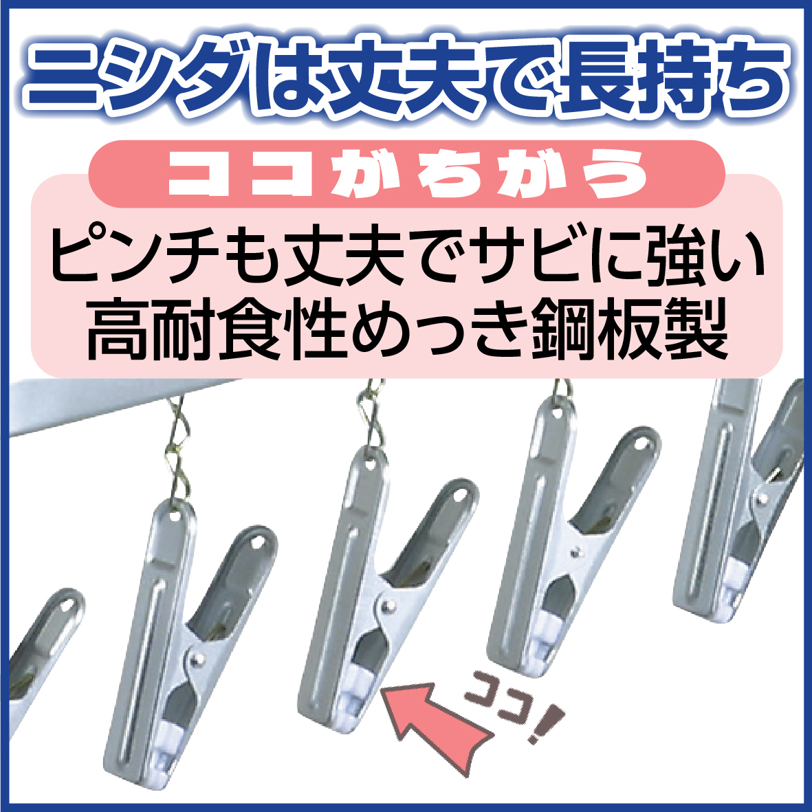 Nishida（ニシダ） ピンチハンガー 30ピンチ 洗濯ハンガー ピンチ