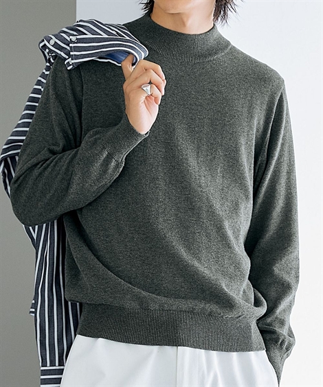 ニッセン（nissen） ニット セーター メンズ 洗える 綿100％ モック