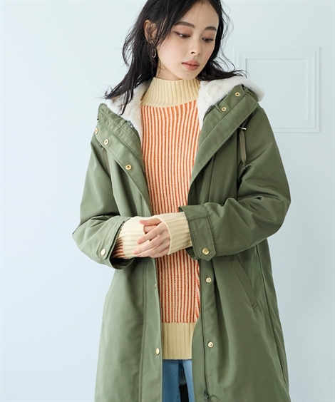 ニッセン（nissen） コート アウター レディース 裏フェイクファー